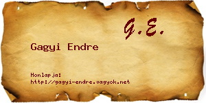 Gagyi Endre névjegykártya