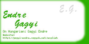 endre gagyi business card